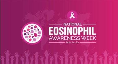 Ulusal Eosinophil Farkındalık Haftası arkaplanı veya bayrak tasarım şablonu Mayıs ayında kutlandı