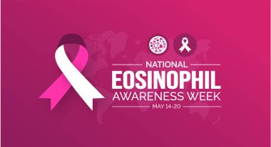 Ulusal Eosinophil Farkındalık Haftası arkaplanı veya bayrak tasarım şablonu Mayıs ayında kutlandı