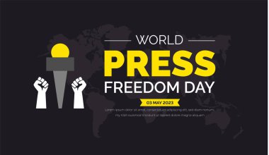 3 Mayıs 'ta kutlanan Dünya Basın Özgürlüğü Günü arkaplan veya afiş tasarımı şablonu