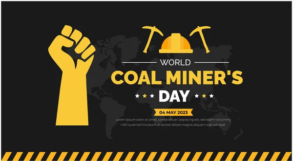 Coal Miner Day Fundo Modelo Design Banner Comemorado Maio — Vetor de Stock