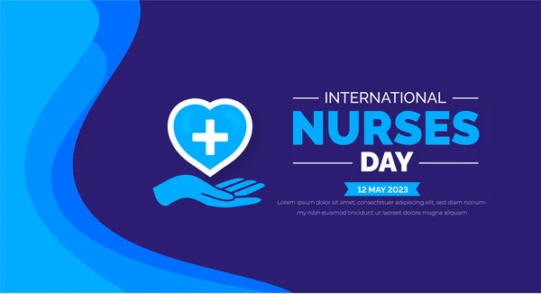 Fundo Dia Internacional Das Enfermeiras Modelo Design Banner Comemorado Maio —  Vetores de Stock
