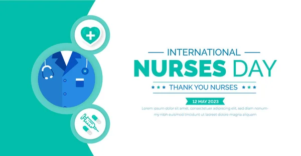 Journée Internationale Des Infirmières Modèle Conception Bannière Célébrée Mai — Image vectorielle