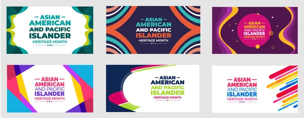 Asiatique Américain Pacifique Islander Heritage Month Fond Bannière Modèle Conception — Image vectorielle
