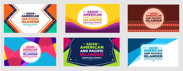 Asiatique Américain Pacifique Islander Heritage Month Fond Bannière Modèle Conception — Image vectorielle