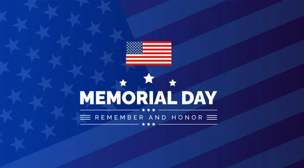 Happy Memorial Day Background or banner design template with USA flag Vector. Remember and Honor.  National American holiday illustration. Vector Memorial day greeting card or background design.