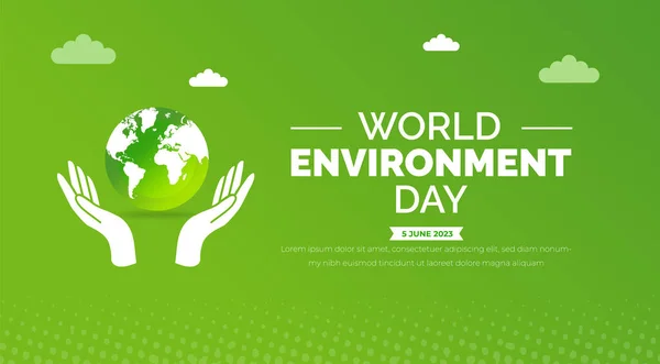 Fundo Dia Mundial Meio Ambiente Modelo Design Banner Cor Verde —  Vetores de Stock