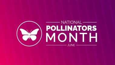 Ulusal Tozlaştırıcılar Ayı arka planı veya bayrak tasarım şablonu Haziran 'da kutlandı. vektör illüstrasyonu.