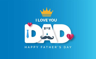 Babalar Günü 'nün arka plan posteri ya da afiş tasarım şablonu haziran ayında kutlanıyor. Aşk için promosyon ve alışveriş şablonu baba stil tipografi tasarımı. Babalar Günü posteri, tebrik kartı..