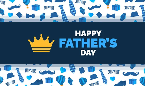 Happy Father Day Background Poster Banner Design Template Celebrate June — Stock Vector