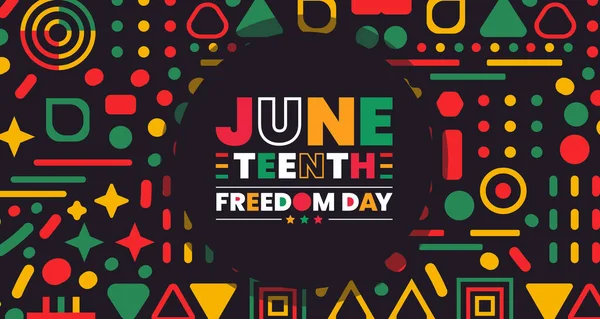 Juneteenth Freedom Day Template Sfondo Banner Cartolina Poster Con Disegno — Vettoriale Stock