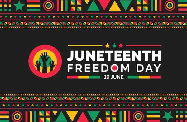 stock vector Juneteenth Freedom Day Template for background, banner, card, poster with typography design. African American Independence Day background, Day of freedom and emancipation. 19 June. vector.