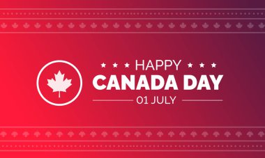 1 Temmuz 'da kutlanan Mutlu Kanada Günü arkaplanı ya da afiş tasarımı şablonu. Kanada 'nın Bağımsızlık Günü geçmişi.