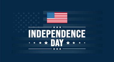 4 Temmuz Bağımsızlık Günü kutlamaları reklam arkaplanı, poster, kart ya da afiş Amerikan bayrağı ve tipografisi ile kutlanıyor. Bağımsızlık Günü ABD şenlik dekorasyonu.