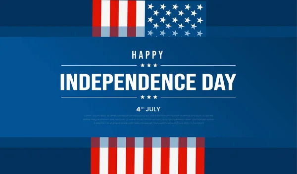 7月4日アメリカ独立記念日のお祝いの広告の背景 ポスター カードやアメリカのフラグとタイポグラフィとバナーテンプレート 独立記念日アメリカのお祝いの装飾 — ストックベクタ