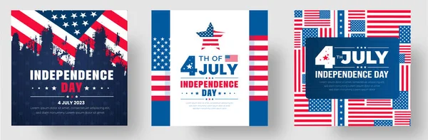 4Th July United States Independence Day Celebration Promotion Advertising Social — Stock Vector