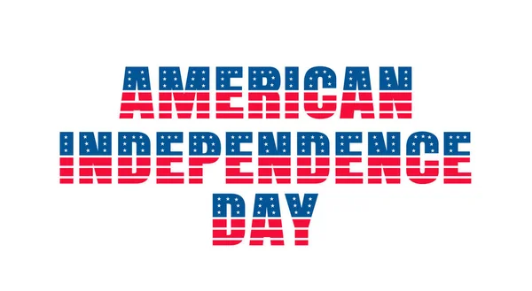 Juli Amerikanska Självständighetsdagen Typografi Text Design Usa Flagga Koncept Firande — Stock vektor
