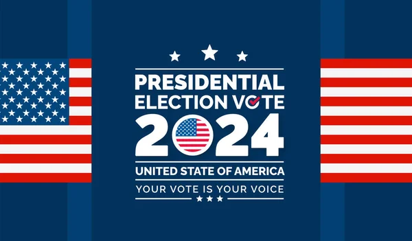 Usa 2024 Elnöki Választások Esemény Banner Háttér Kártya Poszter Design — Stock Vector
