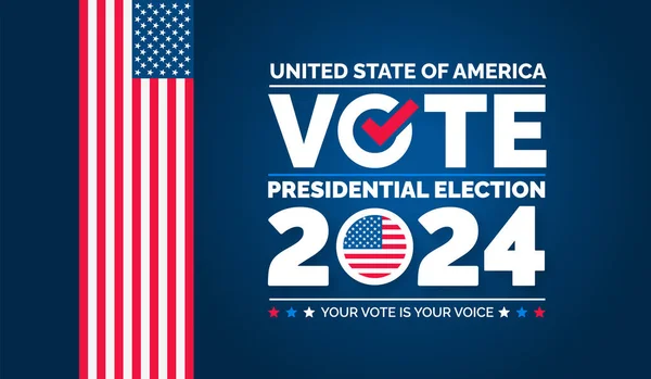 Usa 2024 Wybory Prezydenckie Baner Zdarzeń Tło Karta Projekt Plakatu — Wektor stockowy