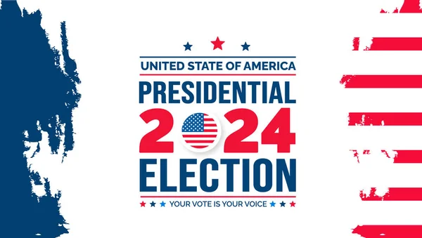 Usa 2024 Elnöki Választások Esemény Banner Háttér Kártya Poszter Design — Stock Vector
