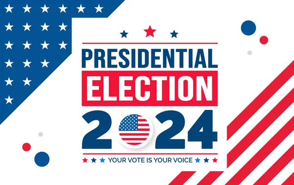 Eua 2024 Eleições Presidenciais Evento Banner Fundo Cartão Design Cartaz —  Vetores de Stock