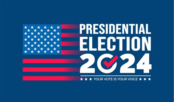 Eua 2024 Eleições Presidenciais Evento Banner Fundo Cartão Design Cartaz — Vetor de Stock