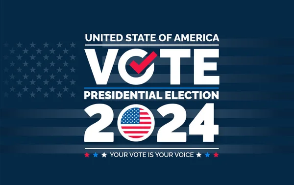 Usa 2024 Wybory Prezydenckie Baner Zdarzeń Tło Karta Projekt Plakatu — Wektor stockowy