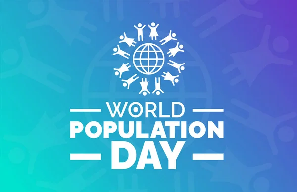 stock vector  World Population Day background, banner, poster and card design template with standard color celebrated in july.