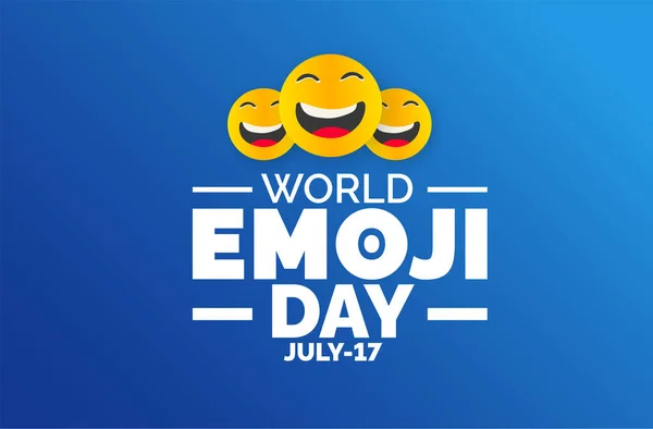 World Emoji Day Sfondo Banner Poster Modello Design Carte Con — Vettoriale Stock