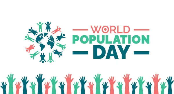 Dia Mundial População Fundo Banner Cartaz Modelo Design Cartão Com — Vetor de Stock