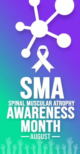 stock vector August is Spinal Muscular Atrophy sma Awareness Month background template. Holiday concept. background, banner, card, and poster design template with ribbon, text inscription and standard color.