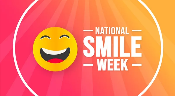 Der August Ist Die Hintergrundvorlage Zur Nationalen Woche Des Lächelns — Stockvektor