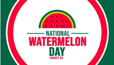 Ulusal karpuz günü arka plan şablonu. Tatil konsepti. arkaplan, pankart, kart ve yazı ve standart renkte poster tasarım şablonu. vektör illüstrasyonu.