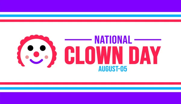 National Clown Dayの背景テンプレート 休日の概念 バナー プラカード カード ポスターデザインのテンプレートで 文字の文字と標準的な色を使用できます ベクターイラスト — ストックベクタ