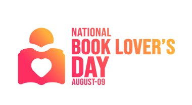 Book Lovers Day arka plan şablonu. Tatil konsepti. arkaplan, pankart, kart ve yazı ve standart renkte poster tasarım şablonu. vektör illüstrasyonu.