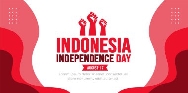 17 Ağustos Bağımsızlık Günü arka plan şablonu. Tatil konsepti. arkaplan, pankart, kart ve yazı ve standart renkte poster tasarım şablonu. vektör illüstrasyonu.