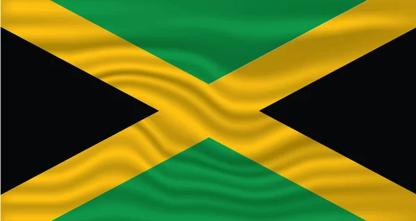 Jamaika Flagge Welle Vektor Design Set Jamaika Flagge Mit Wehenden — Stockvektor