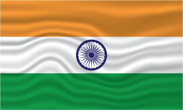 Indien Flagge Welle Vektor Design Set Indische Flagge Mit Wehenden — Stockvektor