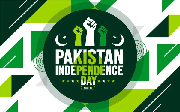 Agosto Paquistão Independence Day Modelo Fundo Conceito Férias Fundo Banner — Vetor de Stock