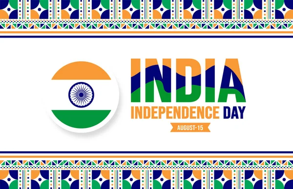 Agosto Índia Independência Modelo Fundo Dia Conceito Férias Fundo Banner — Vetor de Stock