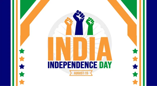 Agosto Índia Independência Modelo Fundo Dia Conceito Férias Fundo Banner — Vetor de Stock