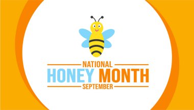 Eylül, Bal Ayı 'nın arka plan şablonu. Tatil konsepti. arkaplan, pankart, kart ve yazı ve standart renkte poster tasarım şablonu. vektör illüstrasyonu.