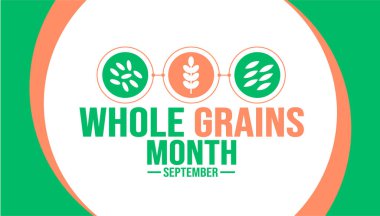 Eylül ayının tam tahıl ay şablonu. Tatil konsepti. arkaplan, pankart, kart ve yazı ve standart renkte poster tasarım şablonu. vektör illüstrasyonu.