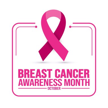 Ekim ayında meme kanseri farkındalığı ay sonu şablonu var. Tatil konsepti. Arkaplan, pankart, kart ve şeritli poster tasarımı şablonu. vektör illüstrasyonu.