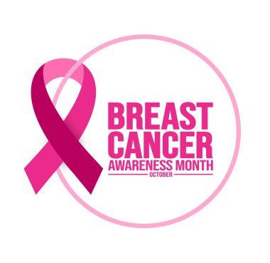 Ekim ayında meme kanseri farkındalığı ay sonu şablonu var. Tatil konsepti. Arkaplan, pankart, kart ve şeritli poster tasarımı şablonu. vektör illüstrasyonu.