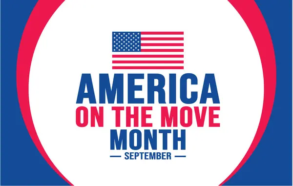 Septembre Est Modèle Fond America Move Month Concept Vacances Fond — Image vectorielle