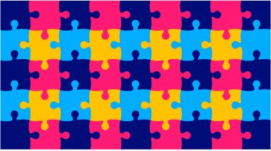 Dünya otizm farkındalık günü yapboz parçaları şablonu 2 Nisan 'da kutlandı. pankart, kart, tebrik kartı, poster, kitap kapağı, pankart, çerçeve, sosyal medya posta şablonu.