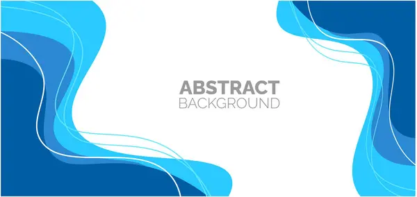 Abstrait Simple Courbe Dynamique Minimale Bleu Blanc Fond Bannière Onde — Image vectorielle