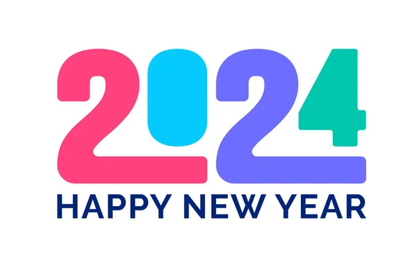 2024 Καλή Χρονιά Πολύχρωμο Λογότυπο Κειμένου Τυπογραφία Έννοια Σχεδιασμού Xmas — Διανυσματικό Αρχείο