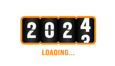 2024 geri sayım çubuğu dijital teknolojisi yükleniyor siyah ve sarı renkli arkaplan. Mutlu yıllar 2024 yükleme barı. Hedef planı ve stratejisine başlayın. 2023 'ten 2024' e kadar iş web pankartı yükleniyor.