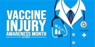 Ekim ayında Aşı Sakatlığı Ayının arka plan şablonu var. Tatil konsepti. arkaplan, pankart, kart ve metin yazma ve standart renk ile poster tasarım şablonu.